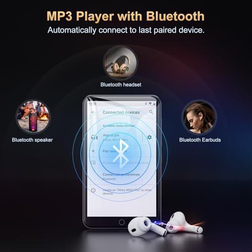 Full‑Touch‑Screen MP4 Walkman, Bluetooth MP3 Player, Slim & Portable, Multi‑Format Lossless Audio Device