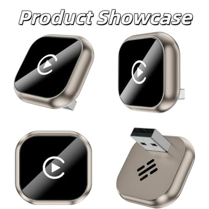 Dual‑Mode Wireless CarPlay Android Auto Adapter, Portable Car Smart Box, Wireless Phone Connection for Cars with Factory Wired CarPlay Function