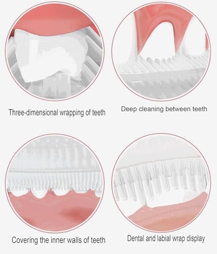 U Shaped Electric Toothbrush, Silicone Brush Head Toothbrush for Teeth Whitening Cleaning, Oral Care Toothbrush for Adult,B