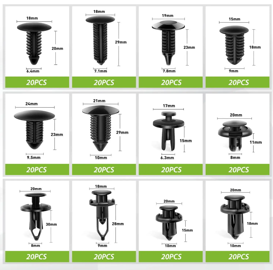 Car Retainer Clips Plastic Fasten 240pcs Bumper Trim Clips Universal Nissan Plastic Clips Automotive Door Rivets with Tools