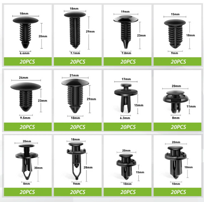 Car Retainer Clips Plastic Fasten 240pcs Bumper Trim Clips Universal Nissan Plastic Clips Automotive Door Rivets with Tools