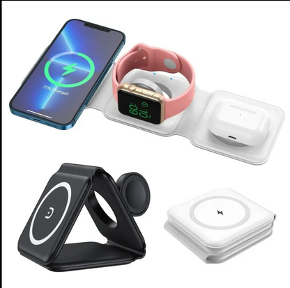 folding fast  charger wireless 3 in1 magnetic wireless charger
