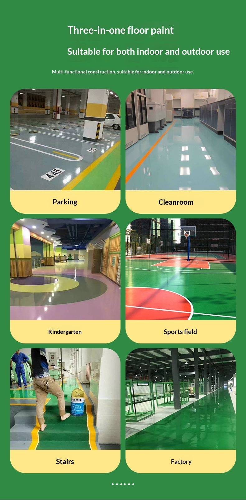 Eco-Friendly Water-Based Epoxy Floor Paint — Formaldehyde-Free & Toluene-Free, Waterproof, Non-Slip, Wear-Resistant for Indoor Concrete