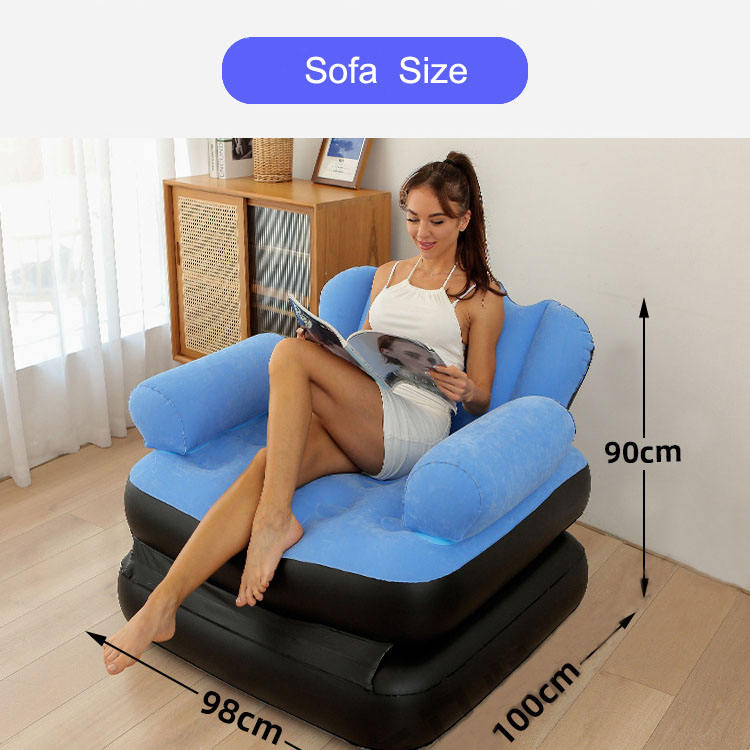 Multifunctional five-in-one inflatable sofa outdoor adult lazy sofa inflatable bed convenient foldable recliner