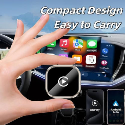 Dual‑Mode Wireless CarPlay Android Auto Adapter, Portable Car Smart Box, Wireless Phone Connection for Cars with Factory Wired CarPlay Function