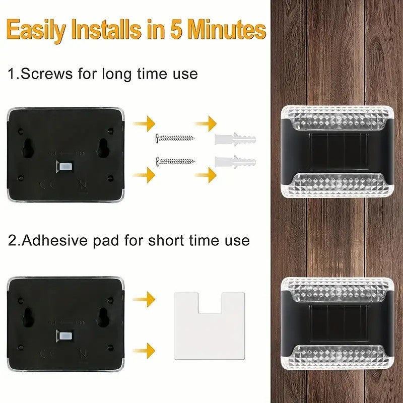 4 PCS LED Solar Wall Lights Outdoor Waterproof Automatic Sensor  and  House Courtyard Landscape Fence Balcony Decor Lamp