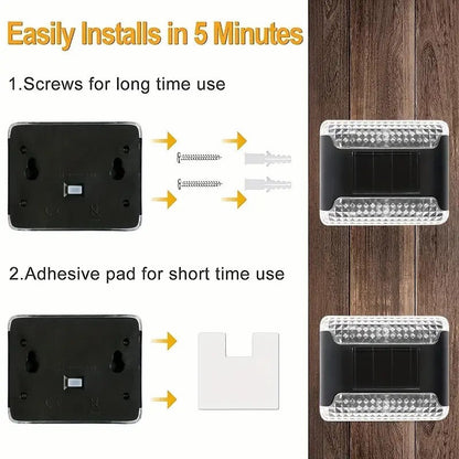 4 PCS LED Solar Wall Lights Outdoor Waterproof Automatic Sensor  and  House Courtyard Landscape Fence Balcony Decor Lamp