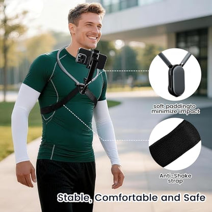 Neck‑Mount Shooting Holder, Compatible for Phone & Action Camera, First‑Person Vlog Recording, Mount for Biking & Outdoor Sports