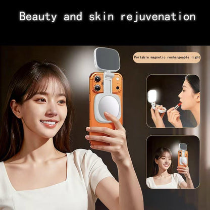 Mini Portable Magnetic Fill Selfie Light, Practical Auxiliary Lighting for Photography, Makeup, Live Streaming and Video Conference, Easy to Carry