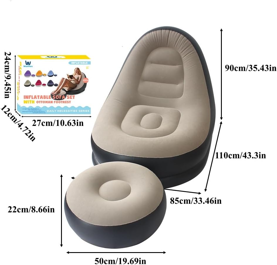 Multifunctional five-in-one inflatable sofa outdoor adult lazy sofa inflatable bed convenient foldable recliner
