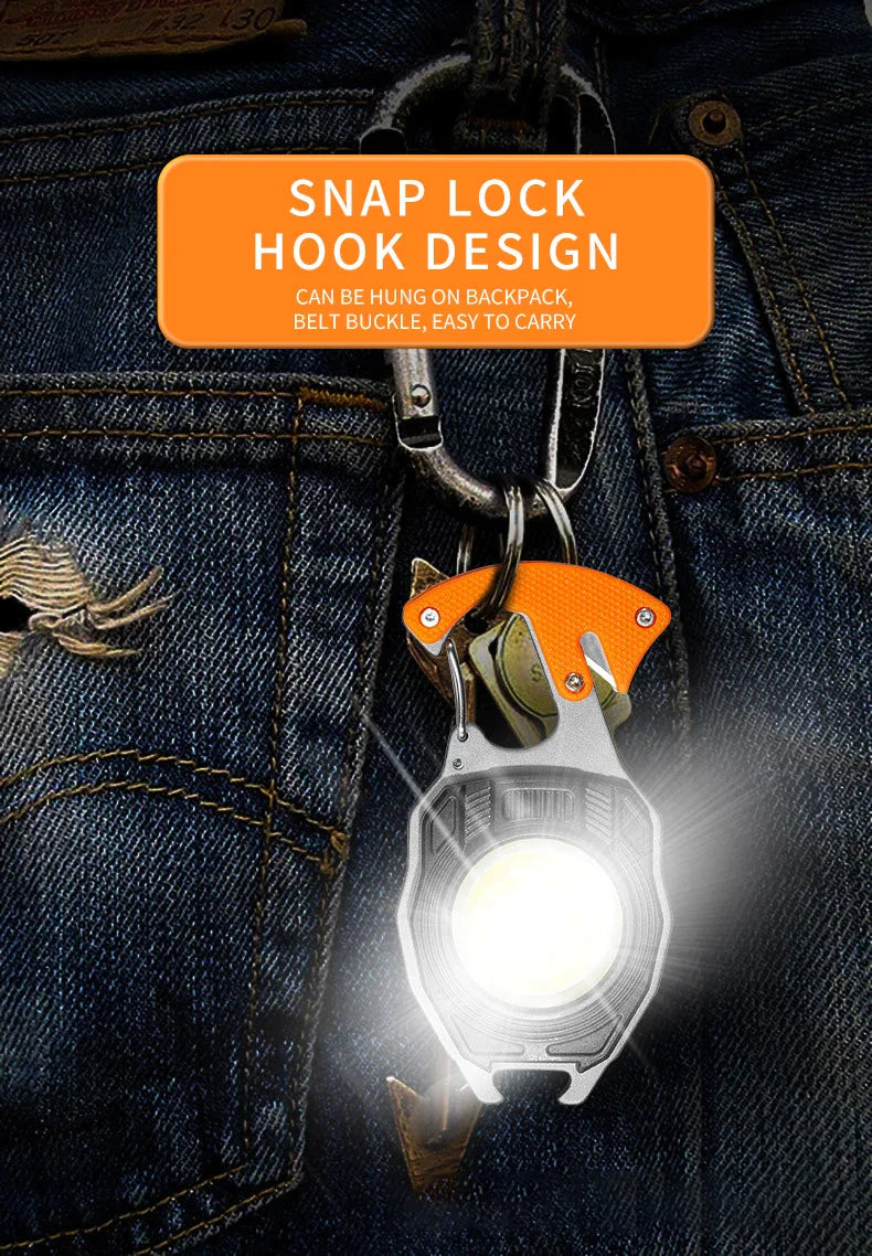 multifunction mini Keychain flashlight With Lighter,Bottle Opener,Cutter,Screwdriver