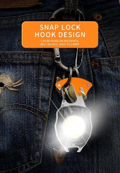 multifunction mini Keychain flashlight With Lighter,Bottle Opener,Cutter,Screwdriver