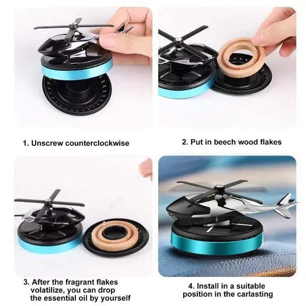 Solar helicopter car aromatherapy decoration