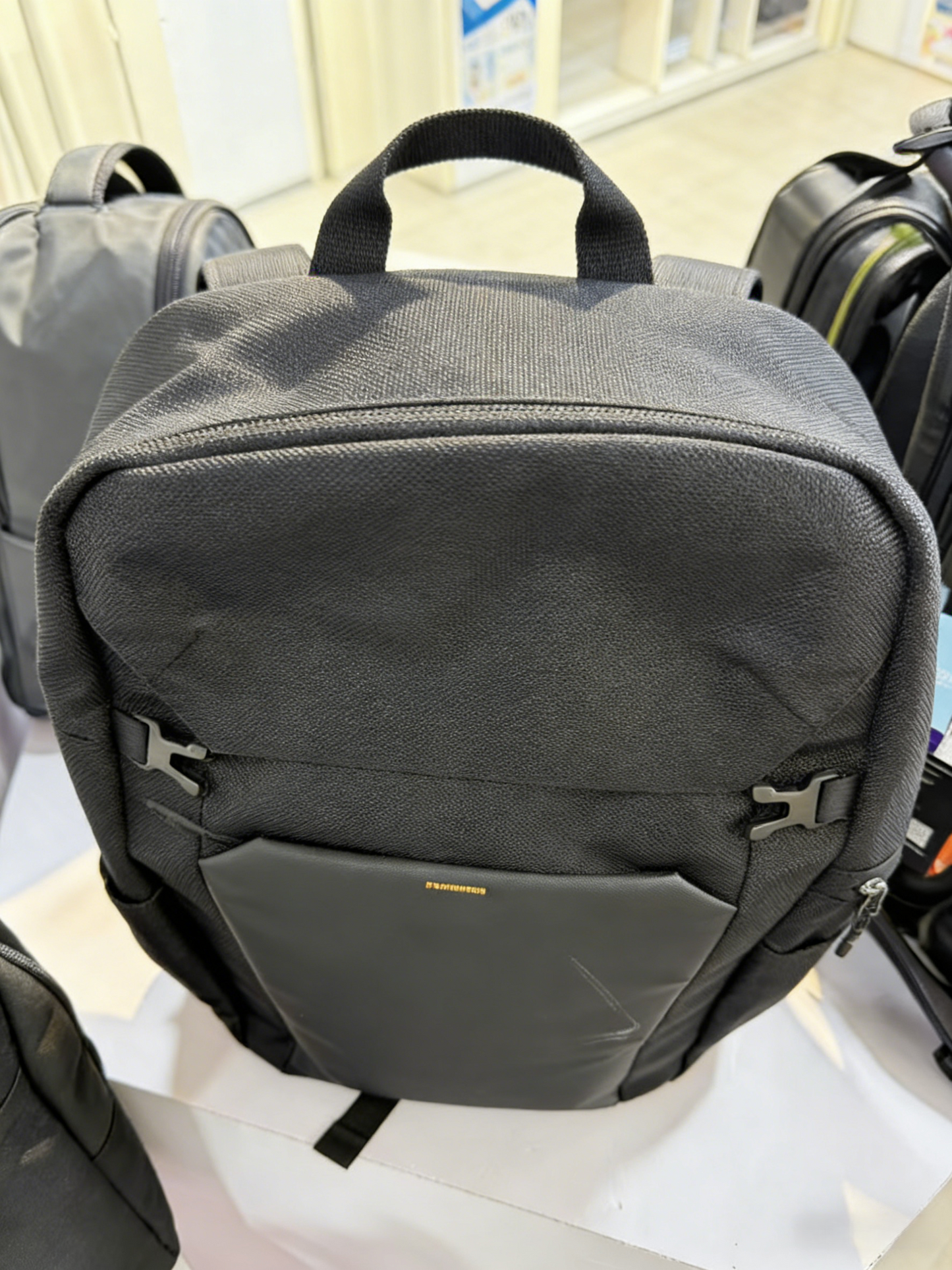 Black Durable Business Backpack: Water-Resistant Laptop Bag with Side Pocket & Sturdy Buckles for Commute, Travel & Work