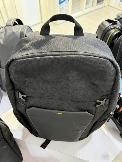 Black Durable Business Backpack: Water-Resistant Laptop Bag with Side Pocket & Sturdy Buckles for Commute, Travel & Work