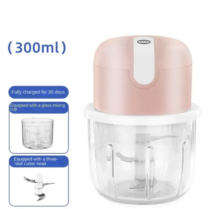 🔥🔥New Mini Electric Kitchen Knife With Glass Container  3 Seconds Cut Suitable For Onions/Fruit/Nuts/Meat