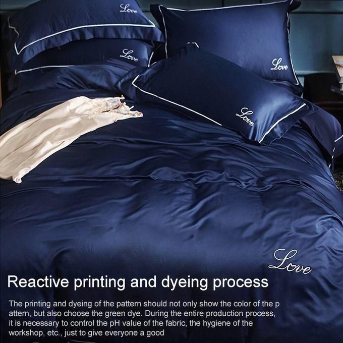 Silk Four-Piece Sheets Bed Sheet Double Nude Sleeping Quilt Cover Ice Silk Bedding 2.0M Bed