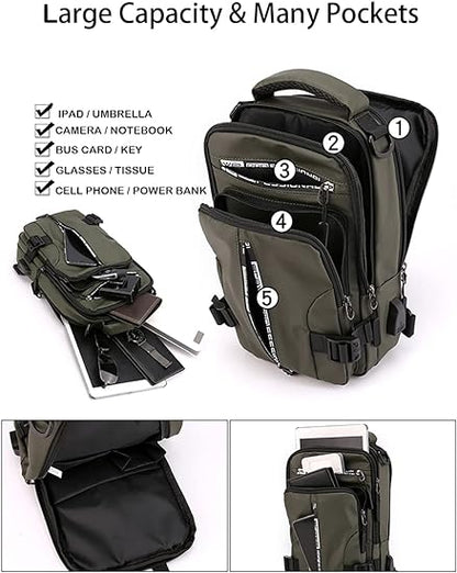 🔥🔥Sling Backpack Crossbody Shoulder Chest Bag with USB Cable🔥🔥