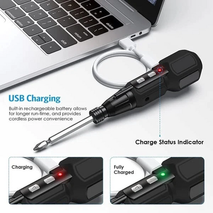 Mini Cordless Electric Screwdriver 3.6V Lithium Rechargeable with Magnetic Tip and Work Light