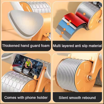 Rebound Abdominal Wheel Multifunctional Dual Hand Support Abdominal Wheel