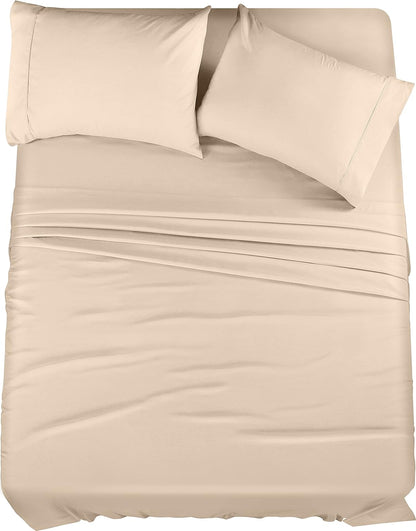 Utopia Bedding Queen Bed Sheets Set - 4 Piece Bedding - Brushed Microfiber - Shrinkage and Fade Resistant - Easy Care (Queen, Beige)