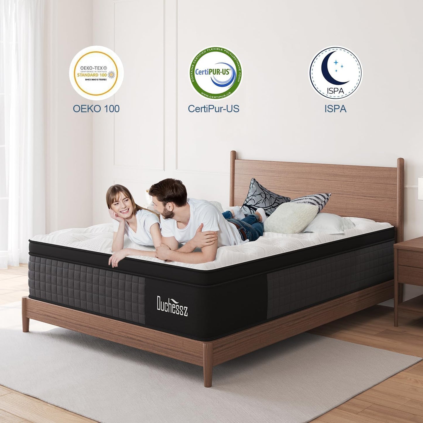 Hybrid Mattress 10 Inch, Queen Mattress with Gel Memory Foam and Individually Pocket Innerspring Euro Top Mattress