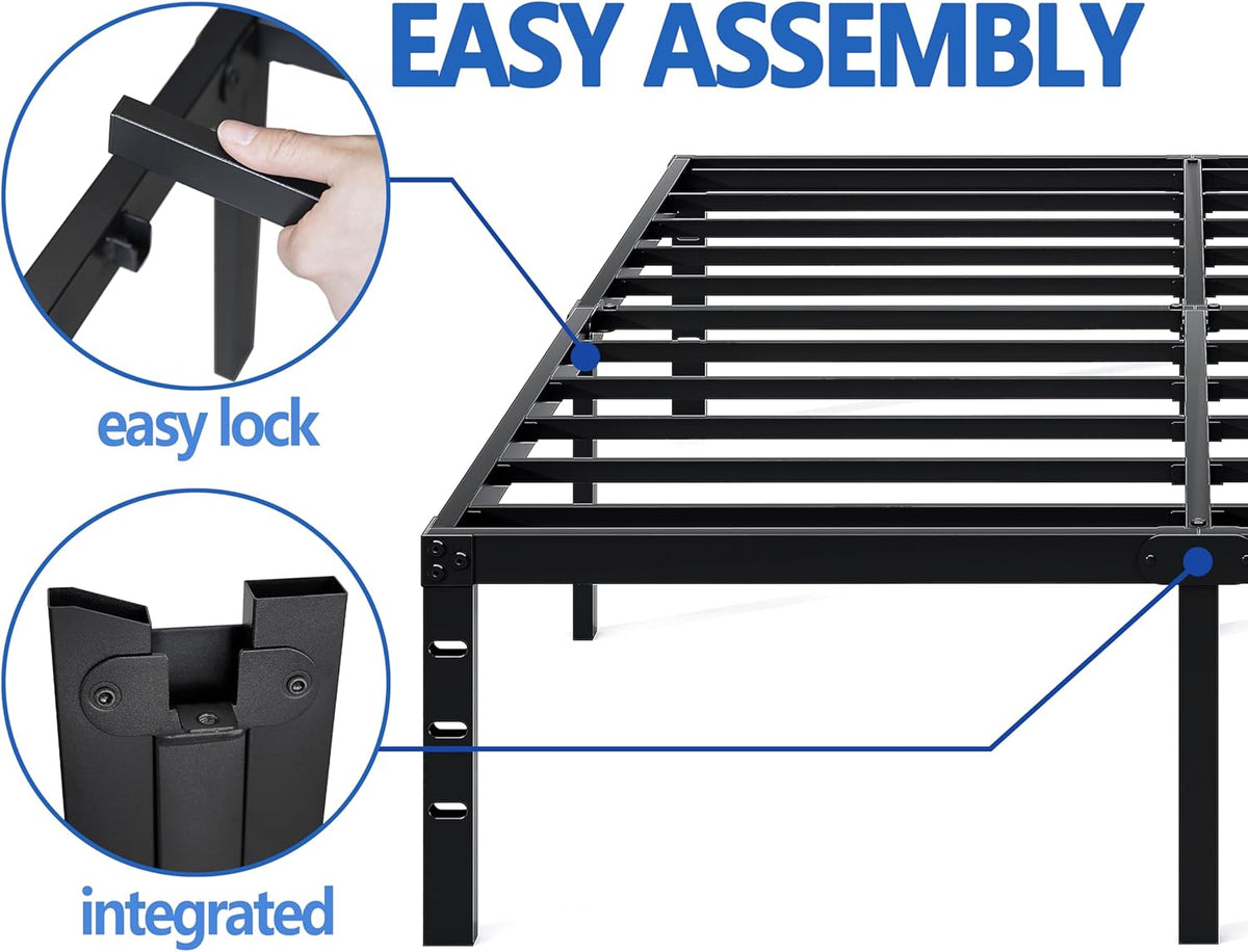 Thickened Reinforced Wrought Iron Bed, 1.8m Home Double Bed, Stainless Steel Iron Frame Single Bed