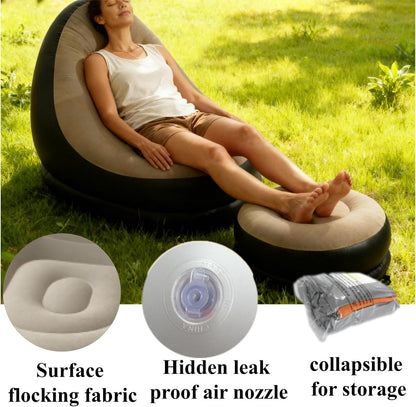 Multifunctional five-in-one inflatable sofa outdoor adult lazy sofa inflatable bed convenient foldable recliner