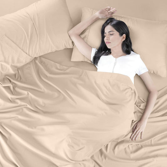 Utopia Bedding Queen Bed Sheets Set - 4 Piece Bedding - Brushed Microfiber - Shrinkage and Fade Resistant - Easy Care (Queen, Beige)