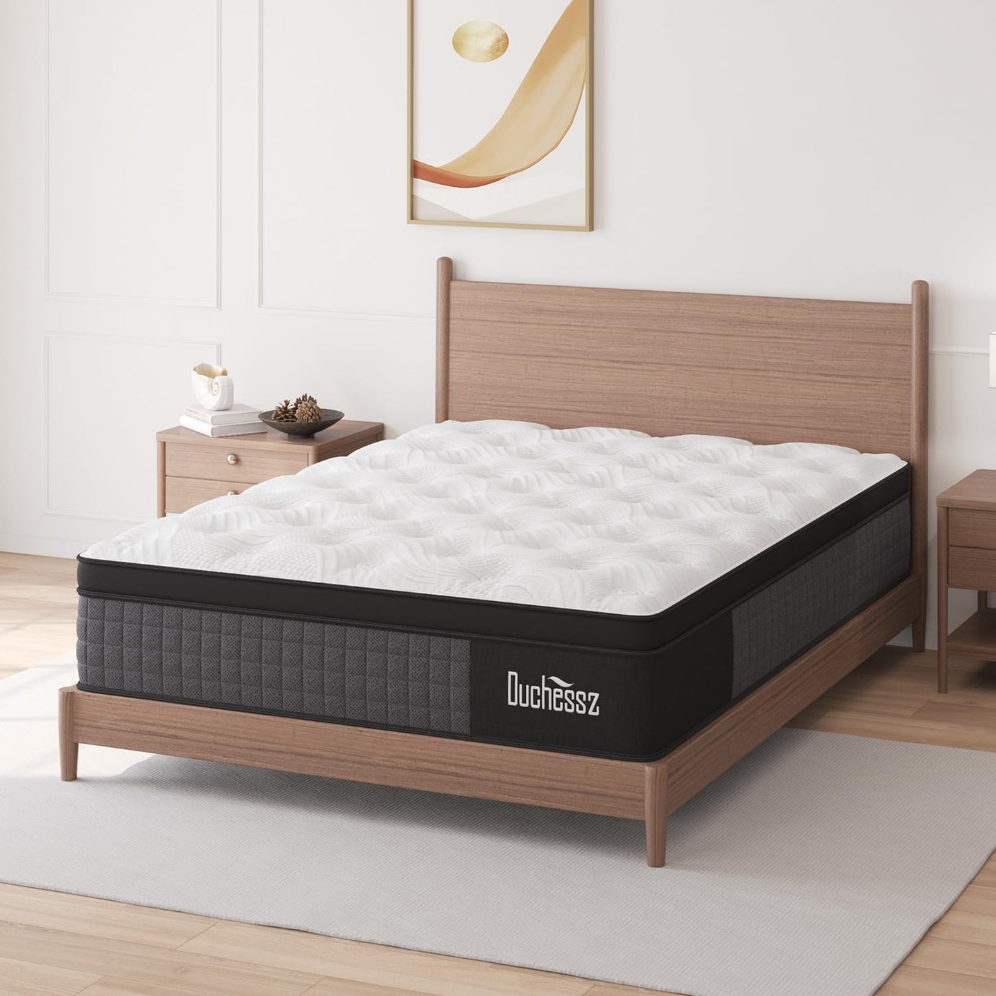 Hybrid Mattress 10 Inch, Queen Mattress with Gel Memory Foam and Individually Pocket Innerspring Euro Top Mattress