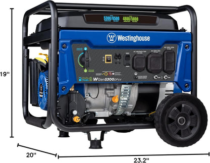 3000 Watt  5000 Watt Dual Fuel Home Backup Portable Generator, Transfer Switch Ready 30A Outlet, RV Ready 30A Outlet, CO Sensor