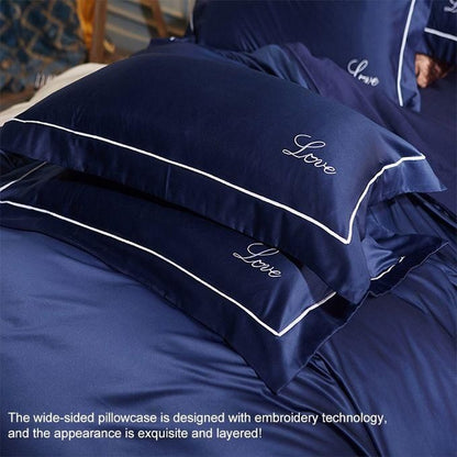 Silk Four-Piece Sheets Bed Sheet Double Nude Sleeping Quilt Cover Ice Silk Bedding 2.0M Bed