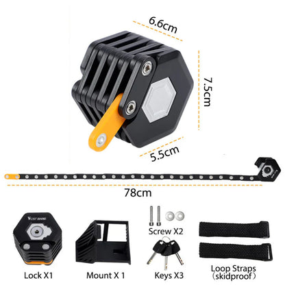 Foldable Bike Lock with Keys - Anti-Theft Alloy U-Lock and Chain