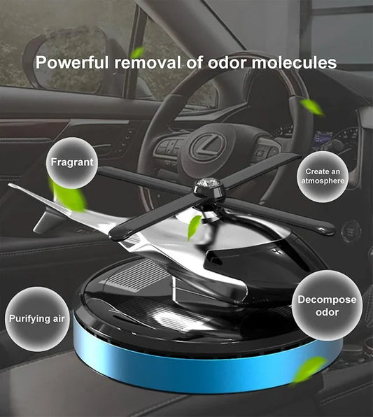 Solar helicopter car aromatherapy decoration
