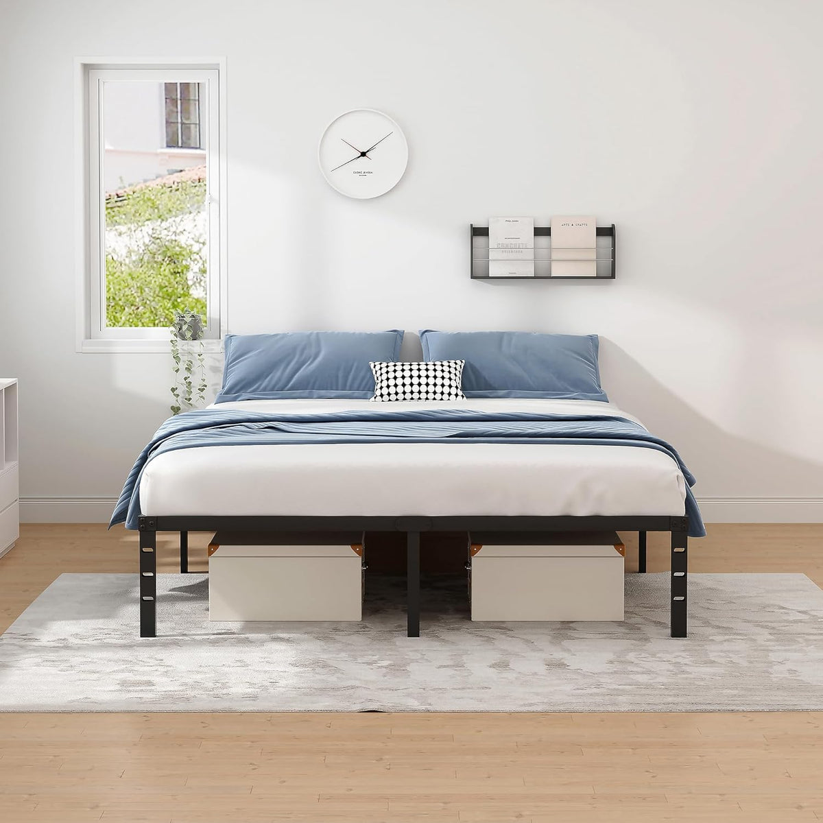 Thickened Reinforced Wrought Iron Bed, 1.8m Home Double Bed, Stainless Steel Iron Frame Single Bed