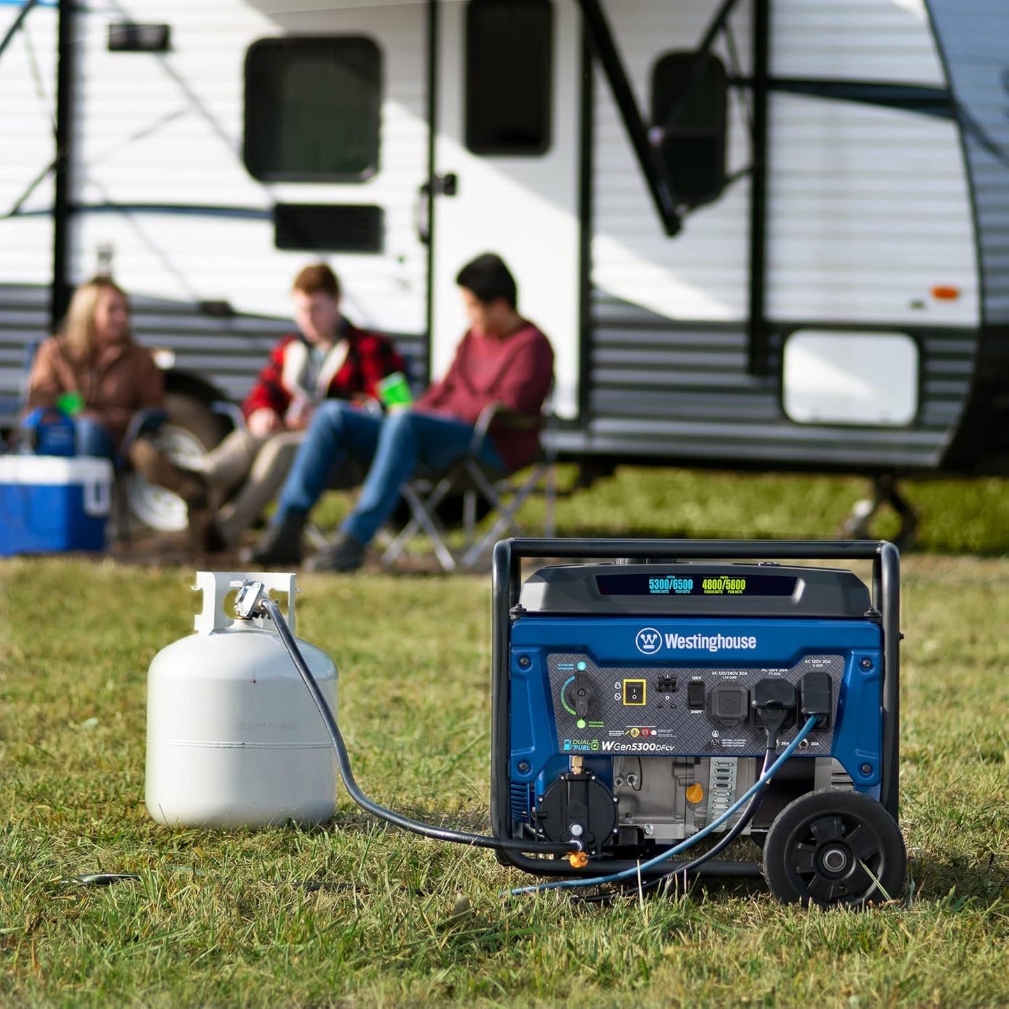 3000 Watt  5000 Watt Dual Fuel Home Backup Portable Generator, Transfer Switch Ready 30A Outlet, RV Ready 30A Outlet, CO Sensor