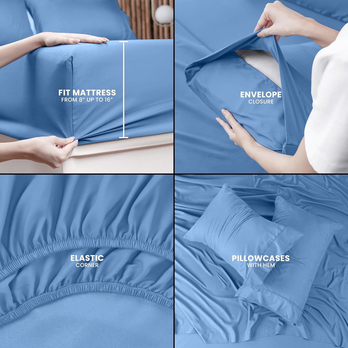 Utopia Bedding Queen Bed Sheets Set - 4 Piece Bedding - Brushed Microfiber - Shrinkage and Fade Resistant - Easy Care (Queen, Beige)