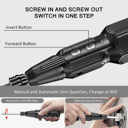 Mini Cordless Electric Screwdriver 3.6V Lithium Rechargeable with Magnetic Tip and Work Light