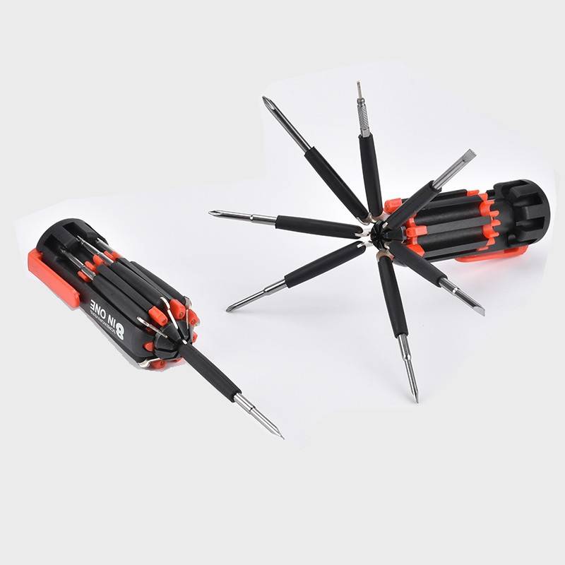 8 in 1  Multifunctional Portable Mini Screwdriver Set with LED Torch