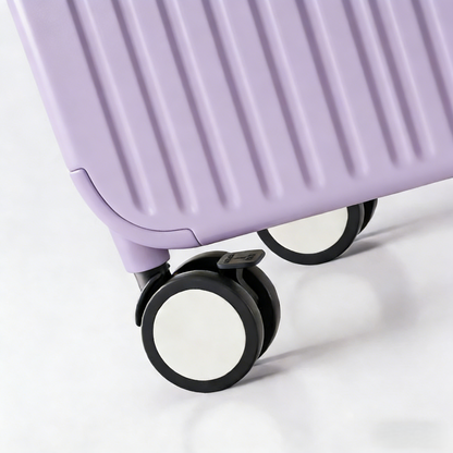 Open-Top Aluminum Frame Carry-On in Purple: New 24" Business Luggage with Wide Handle