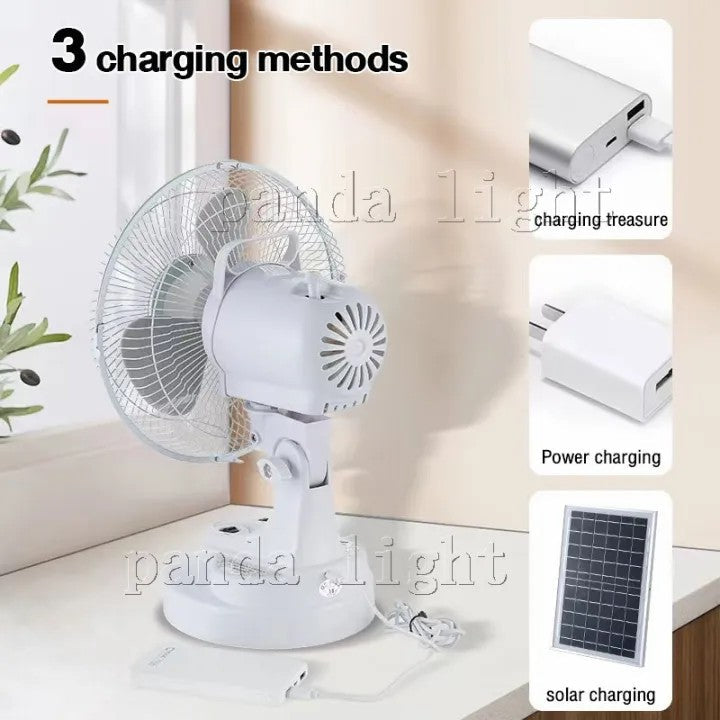 👍2023 Solar charging fan/save electricity/strong wind/mobile phone charging
