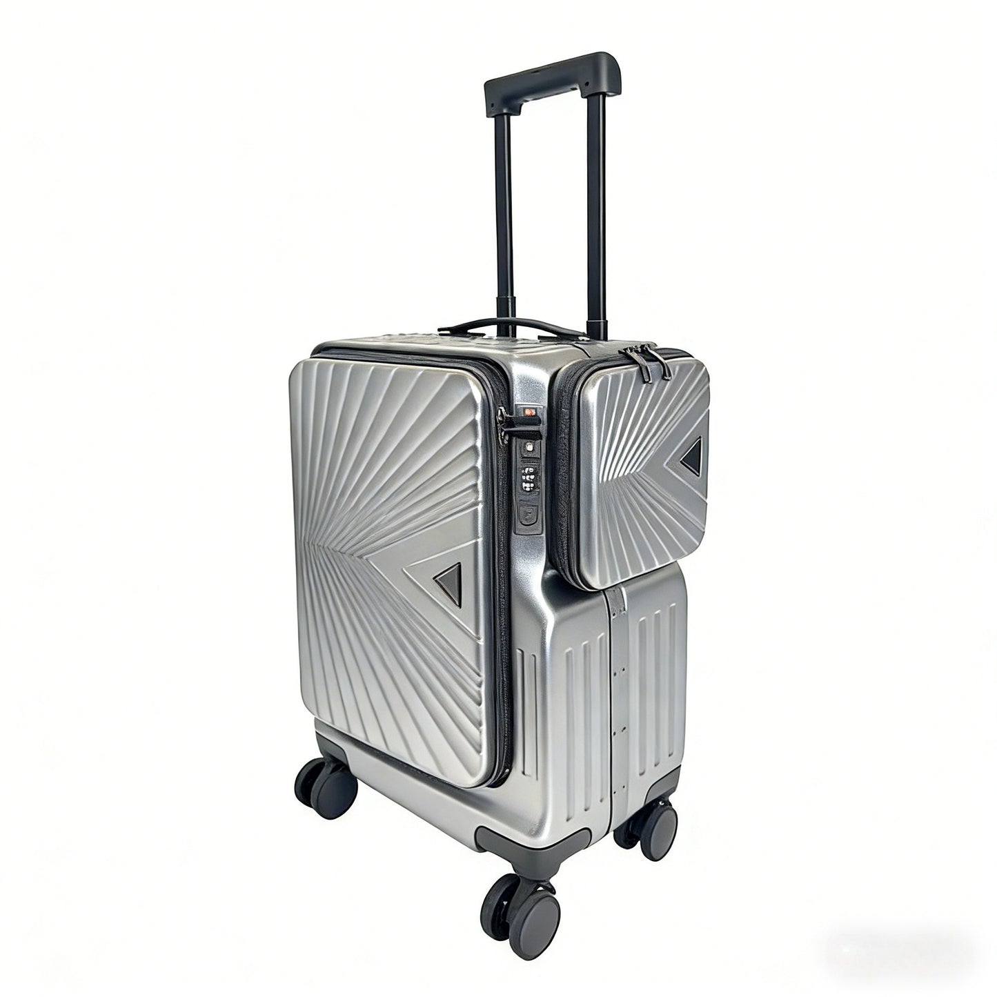 Aluminum Frame Luggage with Front & Side Access | 24-Inch Carry-On Suitcase with TSA Lock & Telescopic Handle