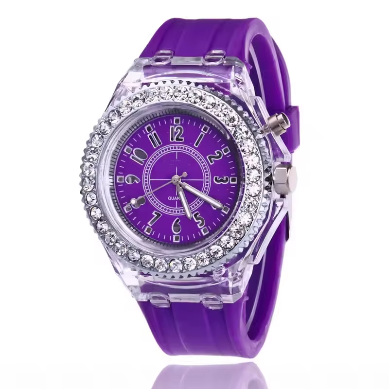 Hot Selling Transparent Watch Unisex Quartz Luminous Sports Light Watch Geneva Silicone Watch