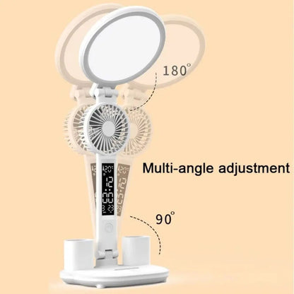 Foldable LED Desk Lamp with Cooling Fan — Eye-Care Reading Light for Students & Kids, Perfect for School, Dorm, Bedroom & Home Use
