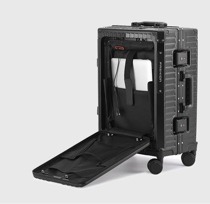 24-Inch Large Capacity Travel Aluminum Frame Luggage: Multi-Functional Durable Suitcase for Business & Leisure Travelers