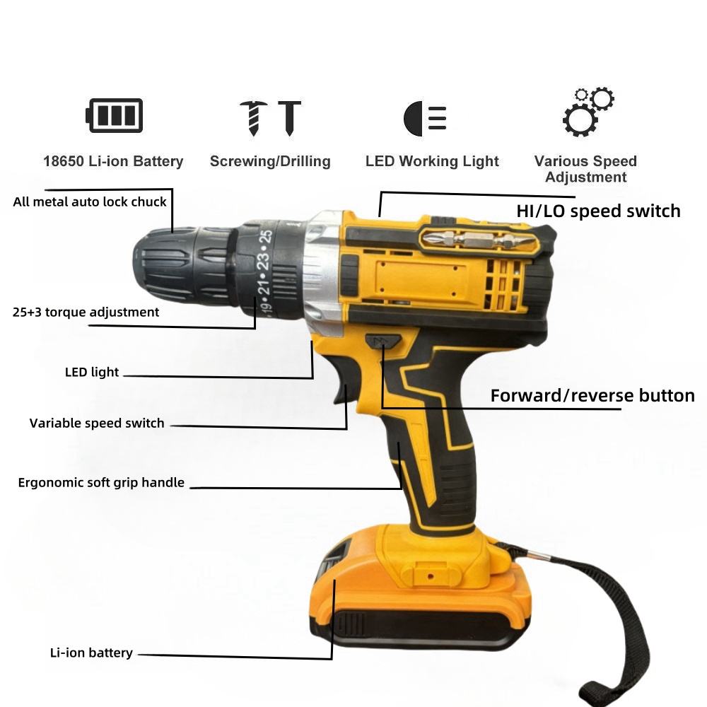 New Arrivals 126PCS Multifunctional Household Tool Kit Craftsman Mechanic Cordless Power Drill Combo Kit Woodworking Tool Set