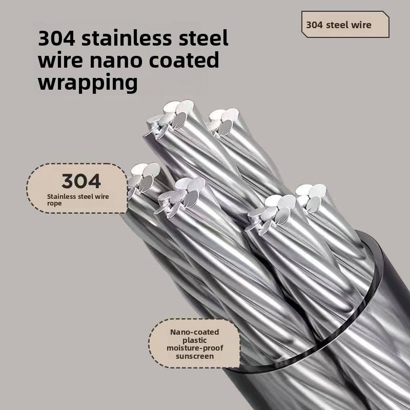 Drill-Free Retractable Invisible Clothesline — Sturdy Steel Wire Drying Line for Balconies, Bathrooms & Laundry Rooms