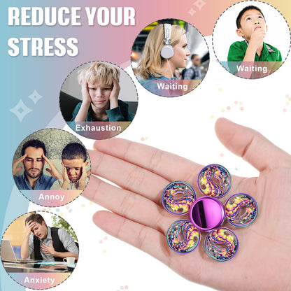Hot Sale Anti Stress Toy Zinc Alloy Rainbow Dazzling Heptagonal Hand Spinner Gyro Fidget Toys