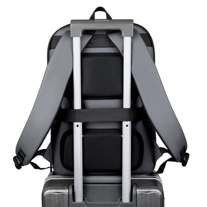 Ultra-thin commuter backpack with large capacity and expandable design; multi-functional waterproof shoulder bag