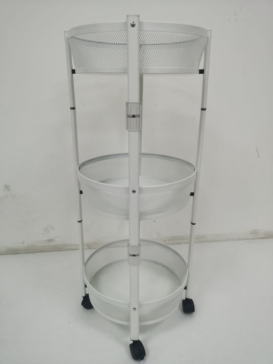 Multi-layer Storage Shelf, Floor Standing Fruit Vegetable Basket, For Kitchen and Living Room Storage